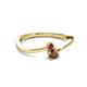 2 - Lucie 4.10 mm Bold Round Ruby and Smoky Quartz 2 Stone Promise Ring 