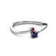 2 - Lucie 4.10 mm Bold Round Ruby and Blue Sapphire 2 Stone Promise Ring 