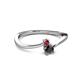 2 - Lucie 4.10 mm Bold Round Ruby and Black Diamond 2 Stone Promise Ring 