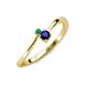 3 - Lucie 4.10 mm Bold Round Emerald and Blue Sapphire 2 Stone Promise Ring 