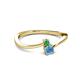 2 - Lucie 4.10 mm Bold Round Emerald and Blue Topaz 2 Stone Promise Ring 