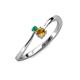 3 - Lucie 4.10 mm Bold Round Emerald and Citrine 2 Stone Promise Ring 