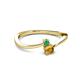 2 - Lucie 4.10 mm Bold Round Emerald and Citrine 2 Stone Promise Ring 