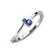 3 - Lucie 4.10 mm Bold Round Emerald and Iolite 2 Stone Promise Ring 