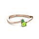 2 - Lucie 4.10 mm Bold Round Emerald and Peridot 2 Stone Promise Ring 