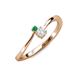 3 - Lucie 4.10 mm Bold Round Emerald and White Sapphire 2 Stone Promise Ring 