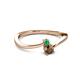2 - Lucie 4.10 mm Bold Round Emerald and Smoky Quartz 2 Stone Promise Ring 