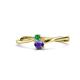 1 - Lucie 4.10 mm Bold Round Emerald and Iolite 2 Stone Promise Ring 