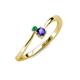 3 - Lucie 4.10 mm Bold Round Emerald and Iolite 2 Stone Promise Ring 