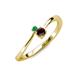 3 - Lucie 4.10 mm Bold Round Emerald and Red Garnet 2 Stone Promise Ring 