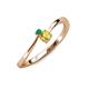 3 - Lucie 4.10 mm Bold Round Emerald and Yellow Sapphire 2 Stone Promise Ring 