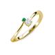 3 - Lucie 4.10 mm Bold Round Emerald and White Sapphire 2 Stone Promise Ring 
