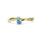 1 - Lucie 4.10 mm Bold Round Aquamarine and Blue Topaz 2 Stone Promise Ring 