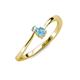 3 - Lucie 4.10 mm Bold Round Aquamarine and Blue Topaz 2 Stone Promise Ring 