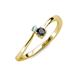 3 - Lucie 4.10 mm Bold Round Aquamarine and Black Diamond 2 Stone Promise Ring 