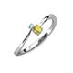 3 - Lucie 4.10 mm Bold Round Aquamarine and Yellow Sapphire 2 Stone Promise Ring 