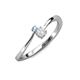 3 - Lucie 4.10 mm Bold Round Aquamarine and White Sapphire 2 Stone Promise Ring 