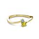 2 - Lucie 4.10 mm Bold Round Aquamarine and Yellow Diamond 2 Stone Promise Ring 