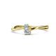 1 - Lucie 4.10 mm Bold Round Aquamarine and Diamond 2 Stone Promise Ring 