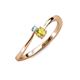 3 - Lucie 4.10 mm Bold Round Aquamarine and Yellow Sapphire 2 Stone Promise Ring 