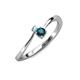 3 - Lucie 4.10 mm Bold Round Aquamarine and London Blue Topaz 2 Stone Promise Ring 