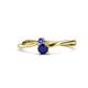 1 - Lucie 4.10 mm Bold Round Tanzanite and Blue Sapphire 2 Stone Promise Ring 