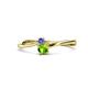 1 - Lucie 4.10 mm Bold Round Tanzanite and Peridot 2 Stone Promise Ring 