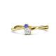 1 - Lucie 4.10 mm Bold Round Tanzanite and White Sapphire 2 Stone Promise Ring 
