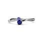 1 - Lucie 4.10 mm Bold Round Tanzanite and Blue Sapphire 2 Stone Promise Ring 