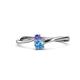 1 - Lucie 4.10 mm Bold Round Tanzanite and Blue Topaz 2 Stone Promise Ring 