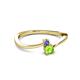 2 - Lucie 4.10 mm Bold Round Tanzanite and Peridot 2 Stone Promise Ring 