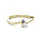2 - Lucie 4.10 mm Bold Round Tanzanite and White Sapphire 2 Stone Promise Ring 