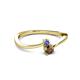 2 - Lucie 4.10 mm Bold Round Tanzanite and Smoky Quartz 2 Stone Promise Ring 