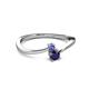 2 - Lucie 4.10 mm Bold Round Tanzanite and Blue Sapphire 2 Stone Promise Ring 