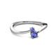 2 - Lucie 4.10 mm Bold Round Tanzanite 2 Stone Promise Ring 