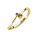 3 - Lucie 4.10 mm Bold Round Tanzanite and Citrine 2 Stone Promise Ring 