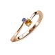 3 - Lucie 4.10 mm Bold Round Tanzanite and Citrine 2 Stone Promise Ring 