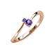 3 - Lucie 4.10 mm Bold Round Tanzanite and Iolite 2 Stone Promise Ring 