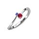 3 - Lucie 4.10 mm Bold Round Tanzanite and Ruby 2 Stone Promise Ring 