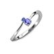 3 - Lucie 4.10 mm Bold Round Tanzanite 2 Stone Promise Ring 