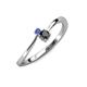 3 - Lucie 4.10 mm Bold Round Tanzanite and Black Diamond 2 Stone Promise Ring 
