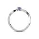 4 - Lucie 4.10 mm Bold Round Tanzanite and Blue Sapphire 2 Stone Promise Ring 
