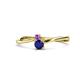 1 - Lucie 4.10 mm Bold Round Amethyst and Blue Sapphire 2 Stone Promise Ring 