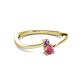 2 - Lucie 4.10 mm Bold Round Amethyst and Rhodolite Garnet 2 Stone Promise Ring 
