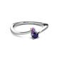 2 - Lucie 4.10 mm Bold Round Amethyst and Blue Sapphire 2 Stone Promise Ring 