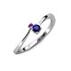 3 - Lucie 4.10 mm Bold Round Amethyst and Blue Sapphire 2 Stone Promise Ring 
