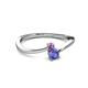 2 - Lucie 4.10 mm Bold Round Amethyst and Tanzanite 2 Stone Promise Ring 