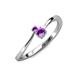 3 - Lucie 4.10 mm Bold Round Amethyst 2 Stone Promise Ring 