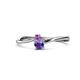 1 - Lucie 4.10 mm Bold Round Amethyst and Iolite 2 Stone Promise Ring 