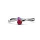 1 - Lucie 4.10 mm Bold Round Amethyst and Ruby 2 Stone Promise Ring 